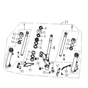 Voorvork - Balhoofdstel Generic Roc 50 2-takt 2010 zilver