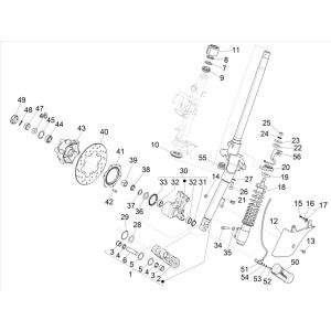 Voorvork - Balhoofdstel Vespa GTS 125 IE ABS Euro 4 2016-2018