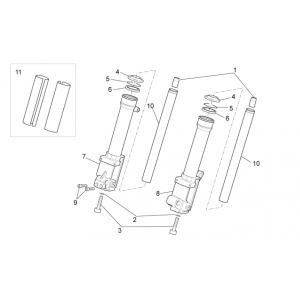 Voorvork III Aprilia SR 50 LC (injectie en carburateur) 2004-2009