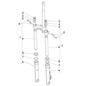 Voorvork (Showa) Piaggio Medley 125 ABS Euro 5 2021-2022