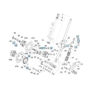 Voorvork - Balhoofdstel Vespa Sprint 125 3V IE ABS