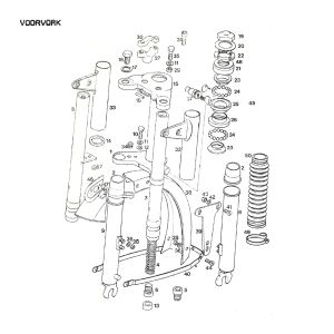 Voorvork - Balhoofdstel Tomos A35