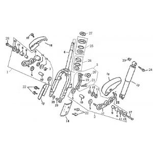 Voorvork - Balhoofdstel Turbho RG50 wit zwart