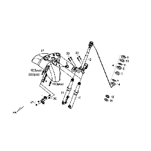 Voorvork - Balhoofdstel - Voorspatbord Sym Fiddle III (BR497U) matt brown