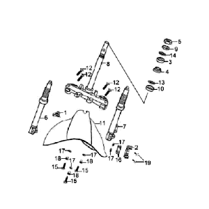 Voorvork - Balhoofdstel - Voorspatbord Sym Fiddle Black BK5560