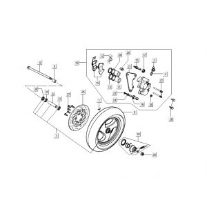 Voorwiel - Remklauw - Remblokken - Remschijf Kymco Grand Dink 2-takt antraciet
