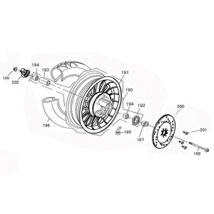 Voorwiel Edwards Maple V50-2 flat mat antraciet