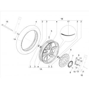 Voorwiel Piaggio Medley 125 IE ABS Euro 4 2016-2019