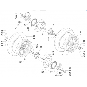 Voorwiel Piaggio MP3 350 Maxi Sport ABS Euro 4 2018-2020