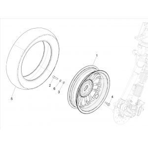 Voorwiel Vespa Sprint 125 3V IE ABS Euro 5 2021