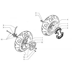 Voorwiel - Achterwiel - Remschijf - Remschoenen Beta Ark-k 50 2-takt AC geel zilver