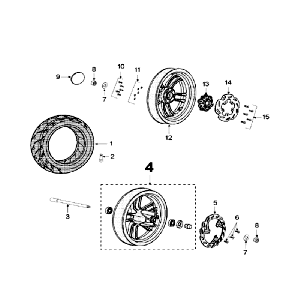 Voorwiel - Achterwiel Peugeot Speedfight 3 50 2-takt LC wit