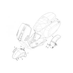 Voorspatbord Vespa Primavera 50 4-takt IGET 3V Euro 4 Azzurro Provenza 279/A