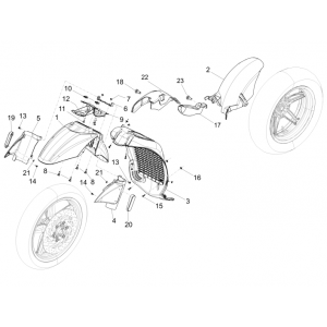 Voorspatbord - Spatschermen Piaggio Beverly 350 Sport Touring Euro 3 2013-2014 zwart 94
