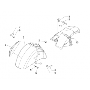 Voorspatbord - Spatschermen Vespa GTS 250 ie 2005-2016 (zonder ABS) wit 544