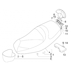 Zadel Piaggio MP3 300 LT Sport 2009-2014 koolzwart 93/B