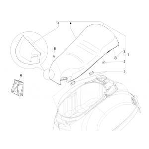 Zadel Vespa GTS 250 ie 2005-2016 (zonder ABS) grafietzwart 79/A