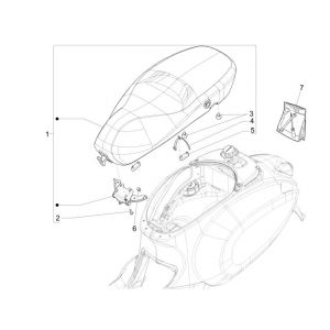 Zadel Vespa Primavera 50 4-takt IGET 3V Euro 4 Zwart 98/A-Zadel Vespa Primavera 4-takt 3VZwart 98/A
