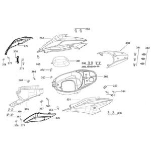 Motorschermen - Helmbak - Achterdrager AGM R8 titanium
