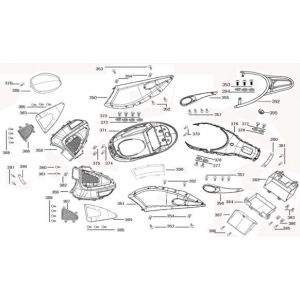 Motorschermen - Helmbak - Achterdrager China Joy wit