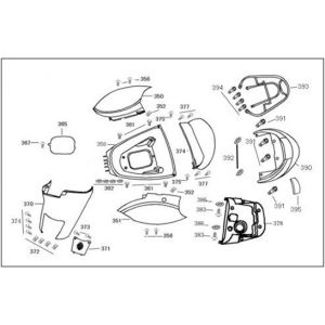 Motorschermen - Helmbak - Achterdrager China Zip